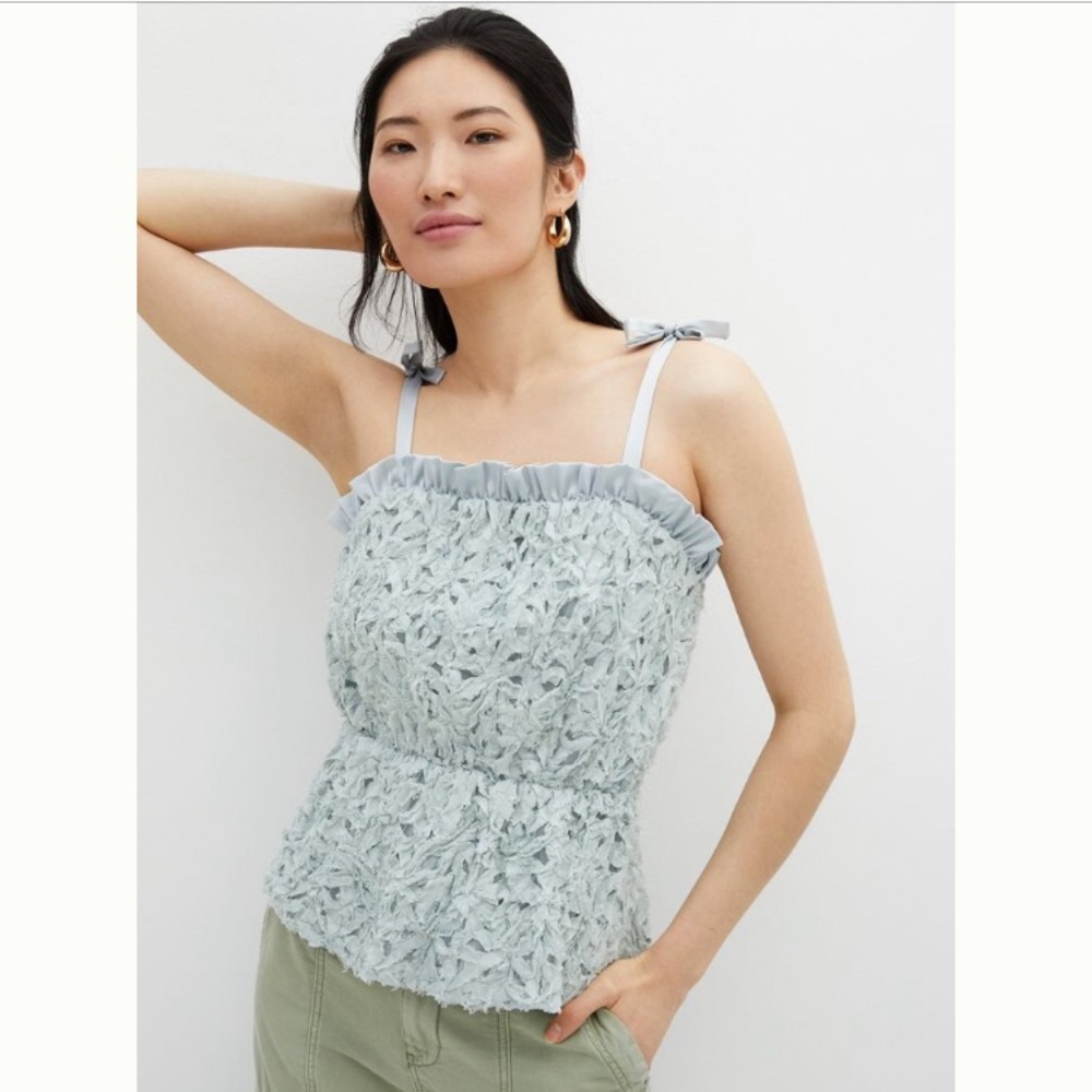 Anthropologie texture peplum top NWT light blue - Picture 1 of 10